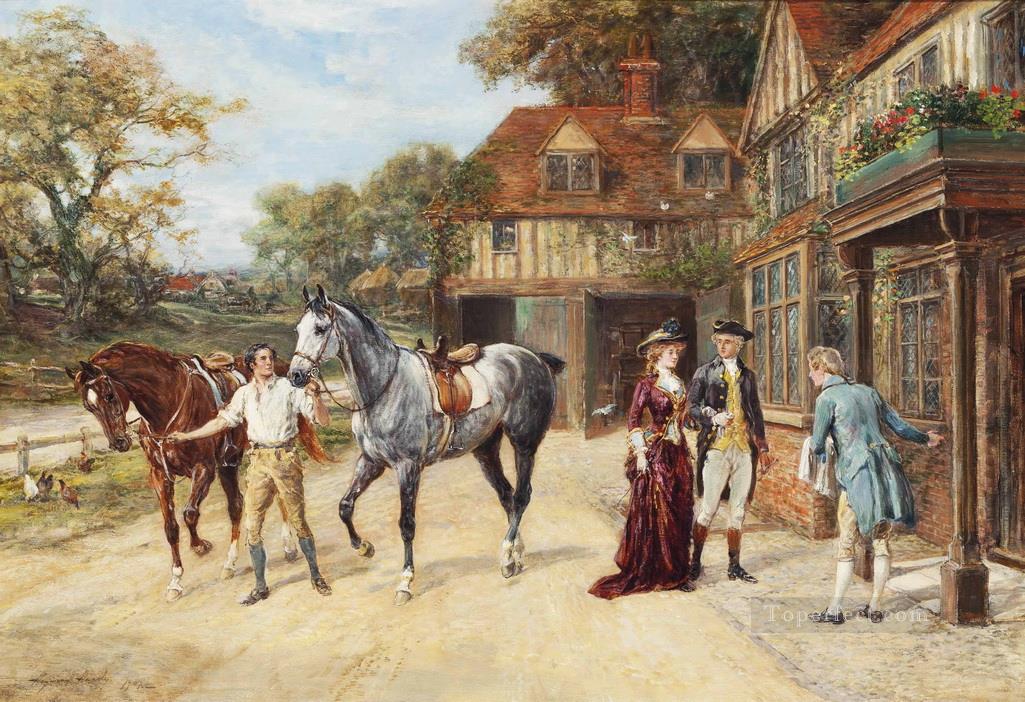 After the morning gallop Heywood Hardy hunting Oil Paintings